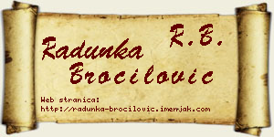 Radunka Broćilović vizit kartica